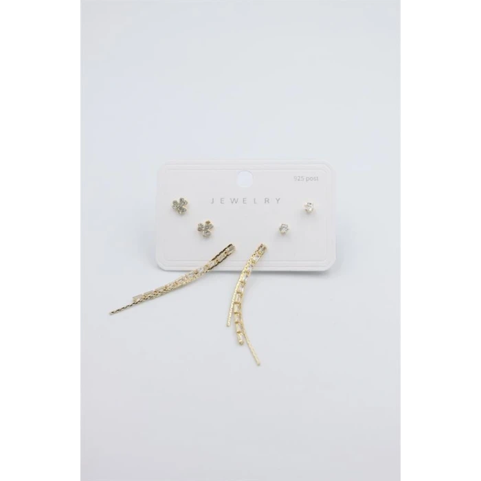 İEG Çoklu Set Küpe - Altın