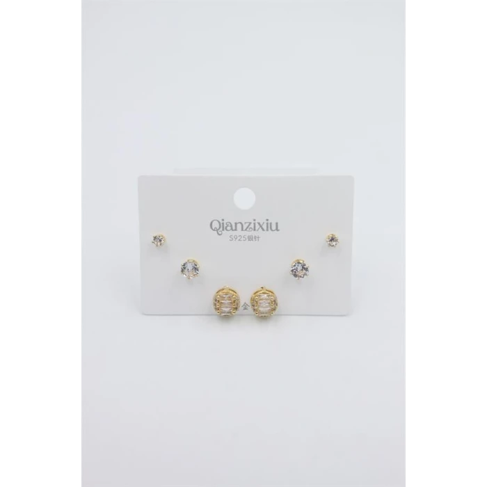 İEG Çoklu Set Küpe - Altın