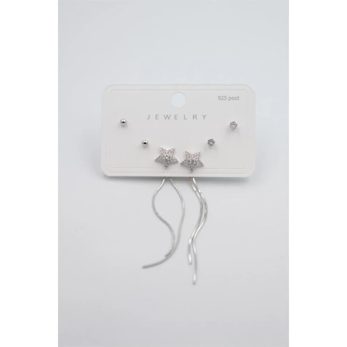 İEG Çoklu Set Küpe - Gümüş