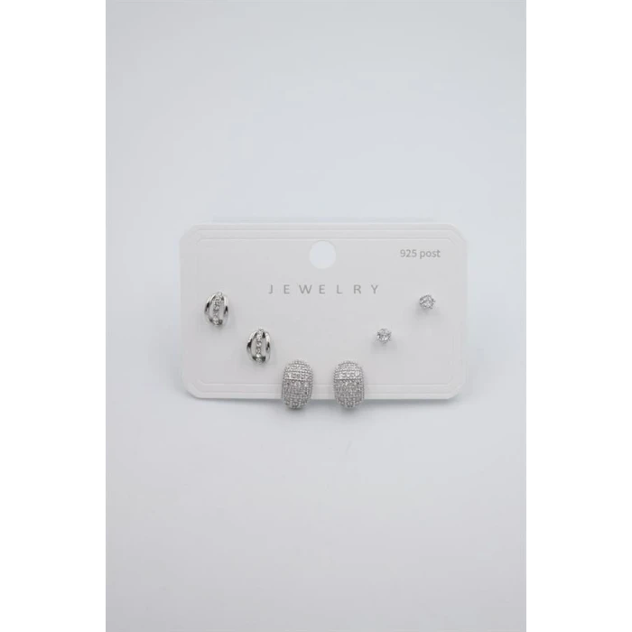 İEG Çoklu Set Küpe - Gümüş