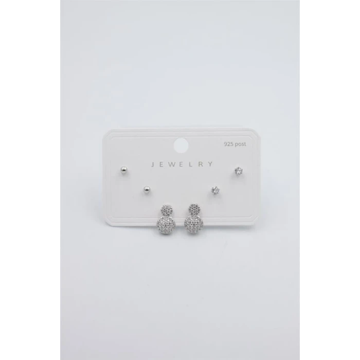 İEG Çoklu Set Küpe - Gümüş