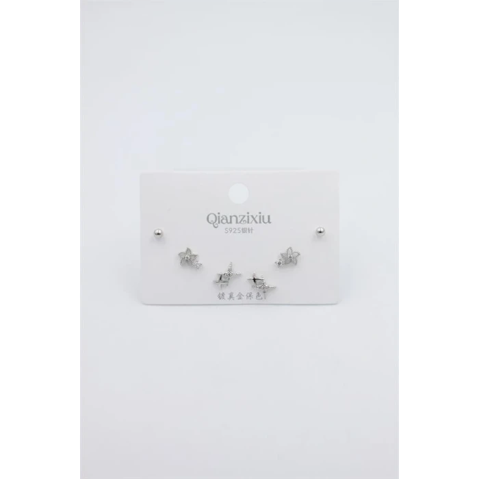 İEG Çoklu Set Küpe - Gümüş