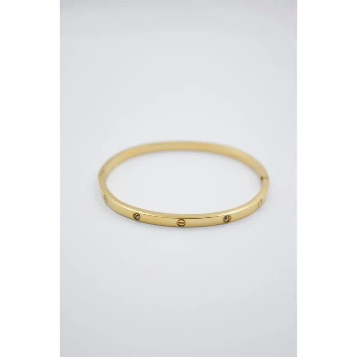 ieg™ CRT Model Taşlı İnce  Bilezik - Altın