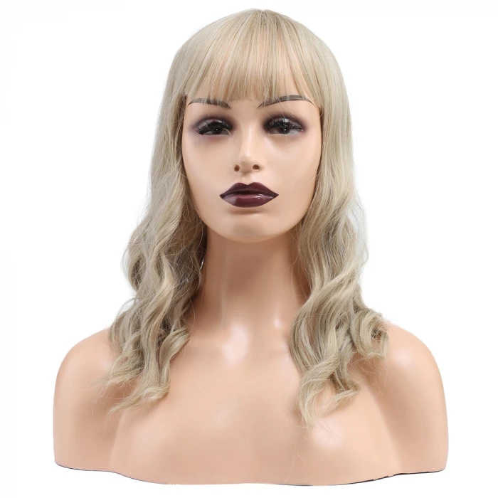 ieg™ Dalgalı Kısa Perçemli Fiber Sentetik Peruk - Balköpüğü / Platin Röfleli