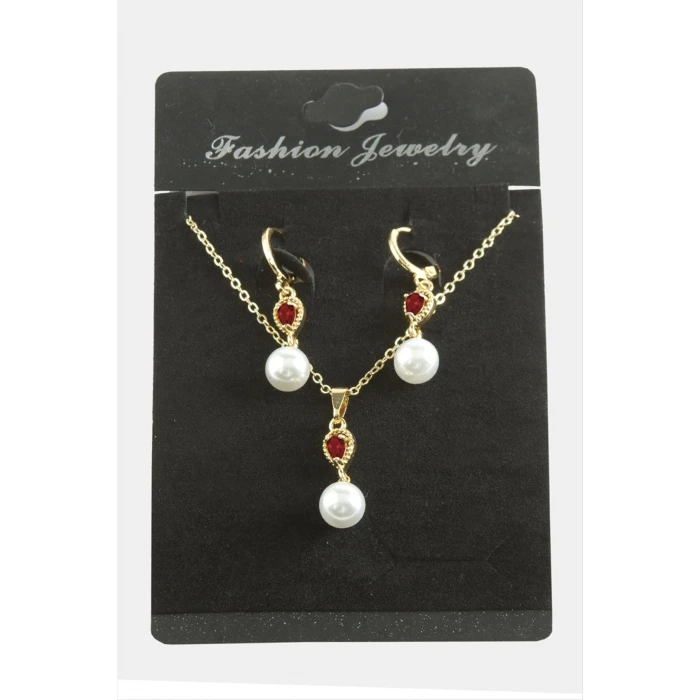 ieg™ Damla İnci Zirkon Taşlı Set Kolye