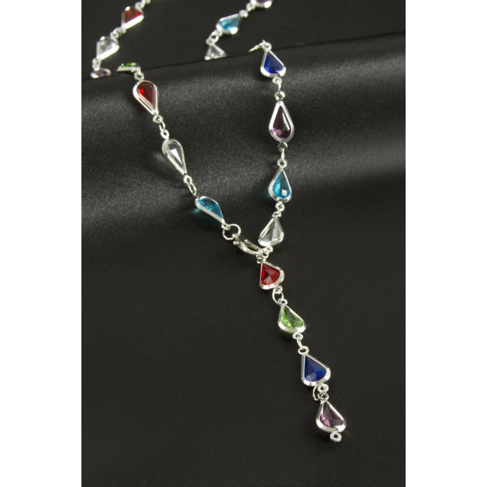 ieg™ Damla Zirkon Taşlı Çelik Y Kolye