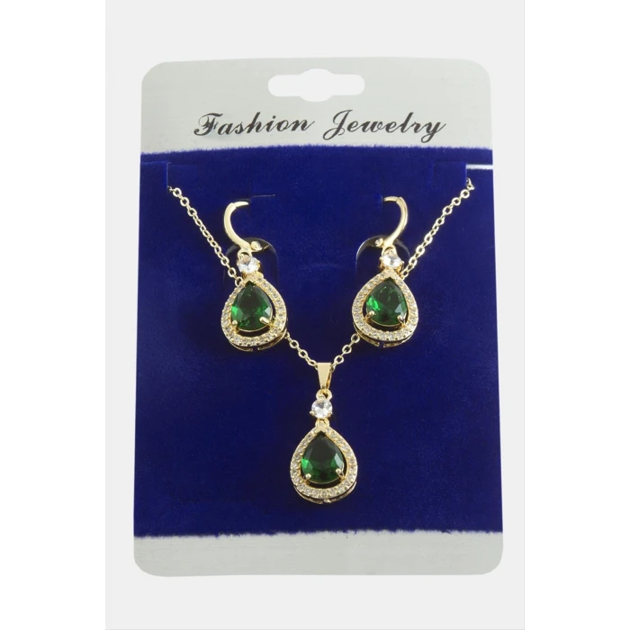 ieg™ Damla Zirkon Taşlı Set Kolye