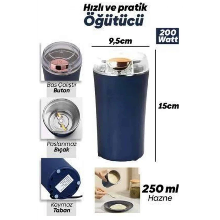 ieg™ Dayanıklı Paslanmaz Çelik Kolay Kullanım Kahve Ve Baharat Öğütücü