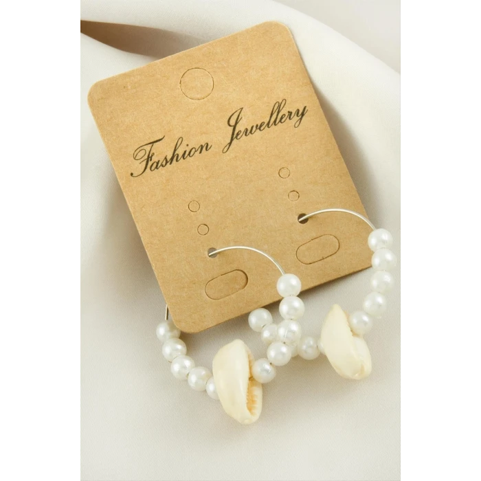 ieg™ Deniz Kabuğu İnci Halka Küpe 3 cm