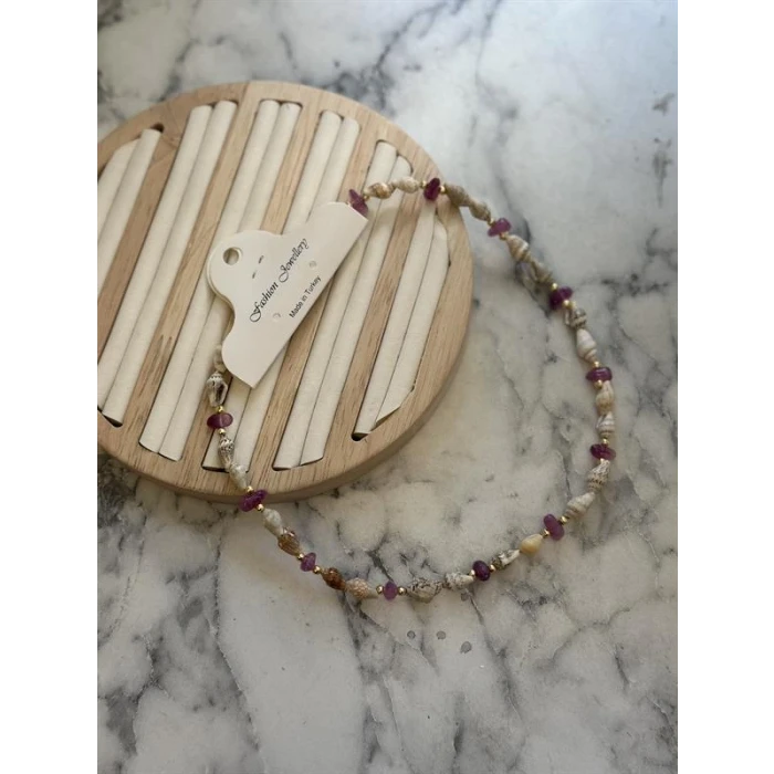 İEG Deniz Kabuğu Kolye - Mor