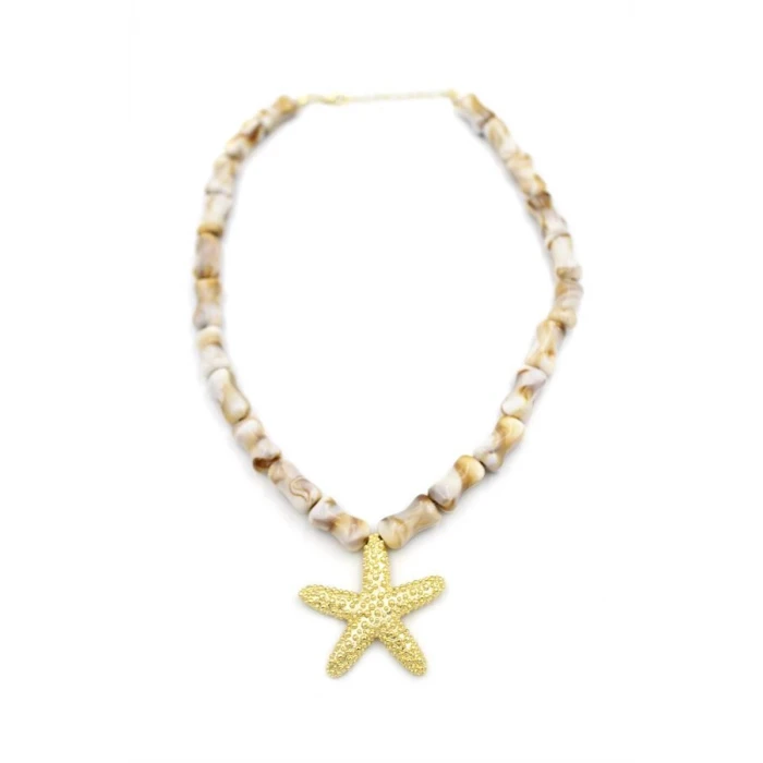 İEG Deniz Kabuklu Yıldız Kolye - Altın