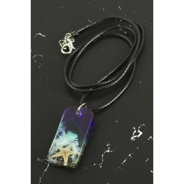 ieg™ Deniz Yıldızı Dikdörtgen Epoksi Kolye