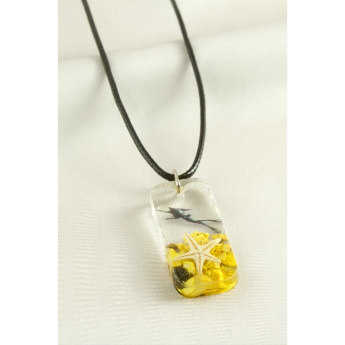 ieg™ Deniz Yıldızı Dikdörtgen Epoksi Kolye