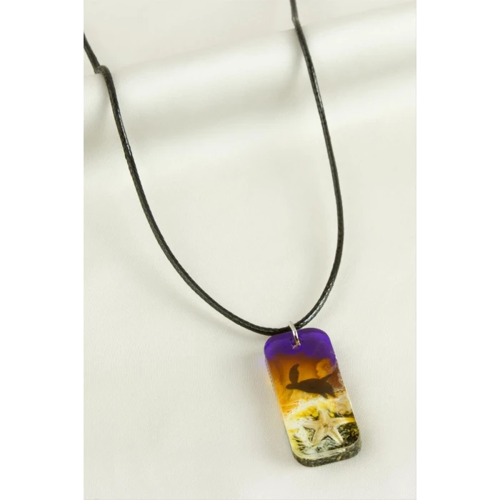 ieg™ Deniz Yıldızı Dikdörtgen Epoksi Kolye