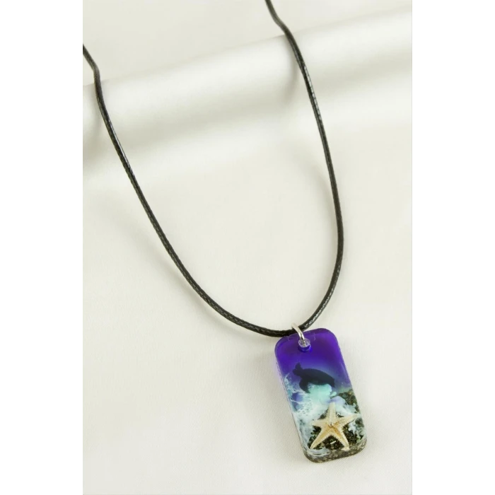 ieg™ Deniz Yıldızı Dikdörtgen Epoksi Kolye