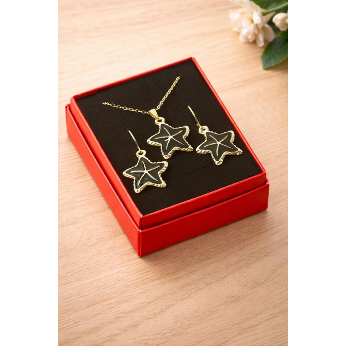 ieg™ Deniz Yıldızı Mineli Kutulu Kolye Set