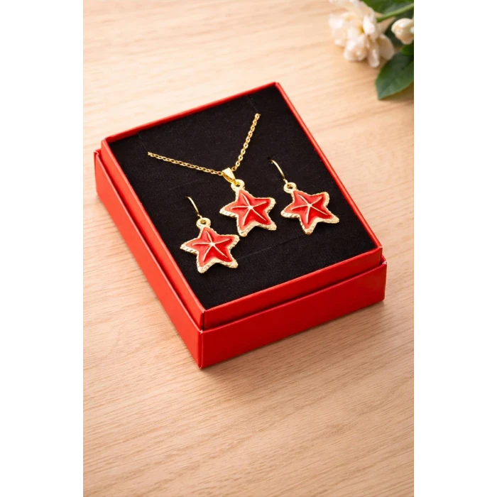 ieg™ Deniz Yıldızı Mineli Kutulu Kolye Set