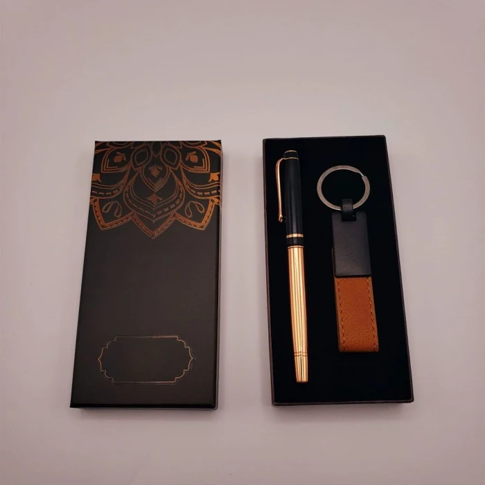 ieg™ Deri Anahtarlık Ve Bakır Roller Kalem Seti