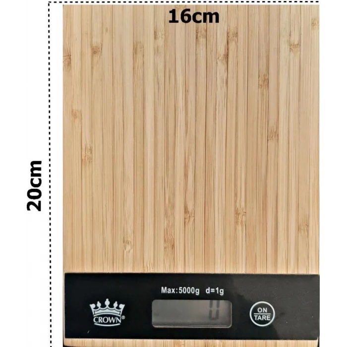 ieg™ Dijital Lcd Mutfak Tartısı Terazisi 5kg Bambu Desenli