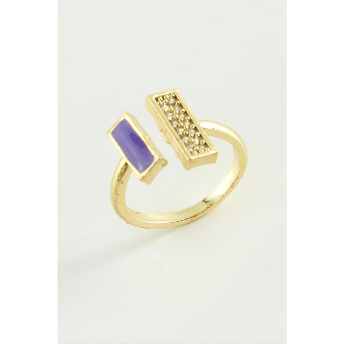 ieg™ Dikdörtgen Taşlı Mineli Eklem Yüzük