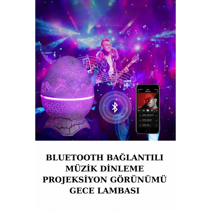 ieg™ Dinozor Speaker Renk Değiştirme Projeksiyon Modu Bluetooth Hoparlör Gece Lambası