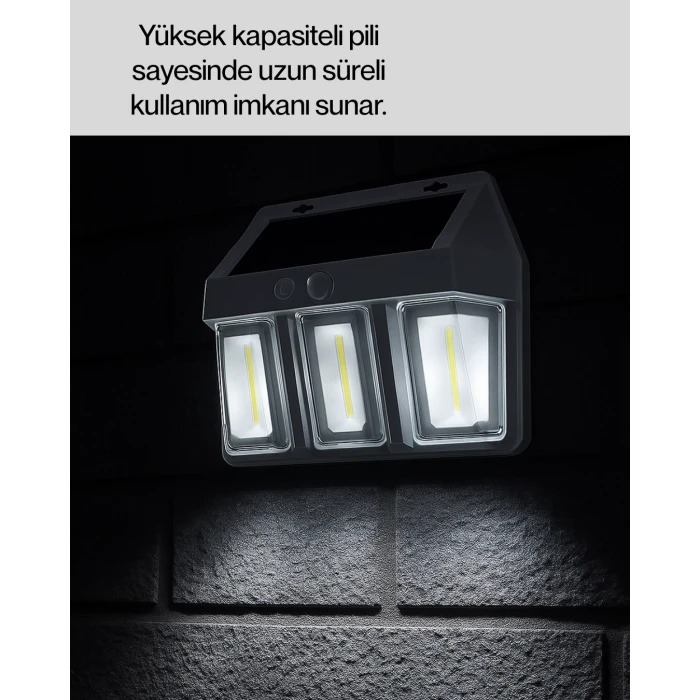 ieg™ Dış Mekan Solar Duvar Lambası – 120° Hareket Algılama, 3 Işık Modu
