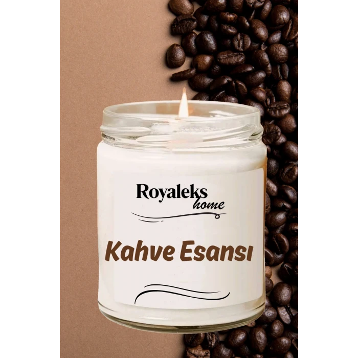 İEG Doğal Özel Seri Kokulu Dekoratif Kavanoz Mum 210 cc - Kahve Kokusu Esansı - RYL
