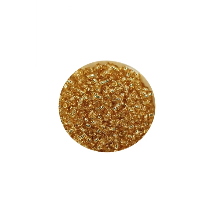 İEG Dökme Cam Kum Boncuk (11/0) 2 mm - 60 Gram -  Şeffaf Bal Rengi - BNC068