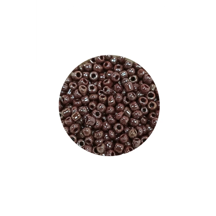 İEG Dökme Cam Kum Boncuk (8/0) 3 mm - 60 Gram - Parlak Koyu Kestane - BNC209