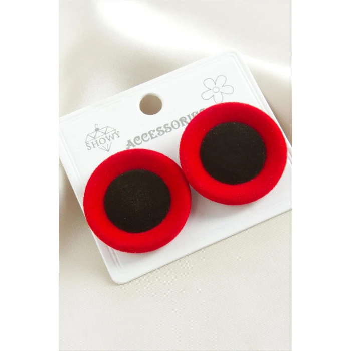 ieg™ Düğme Süet Kumaş Küpe