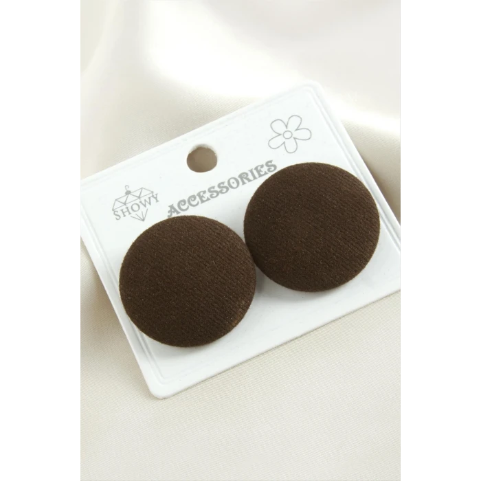 ieg™ Düğme Süet Kumaş Küpe