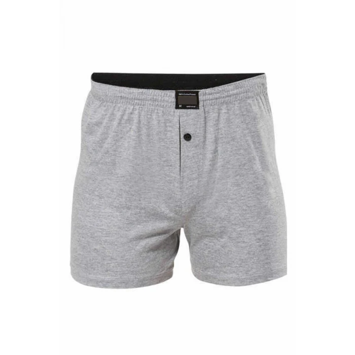 ieg™ Düğmeli Pamuklu Erkek Penye Boxer Gri - 1146A
