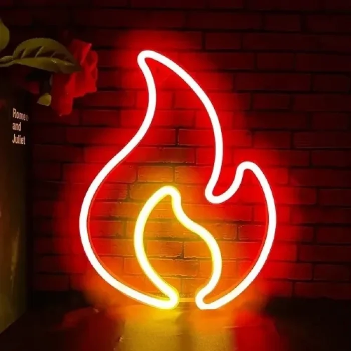 ieg™ Duvara Asmalı Neon Alev Işık