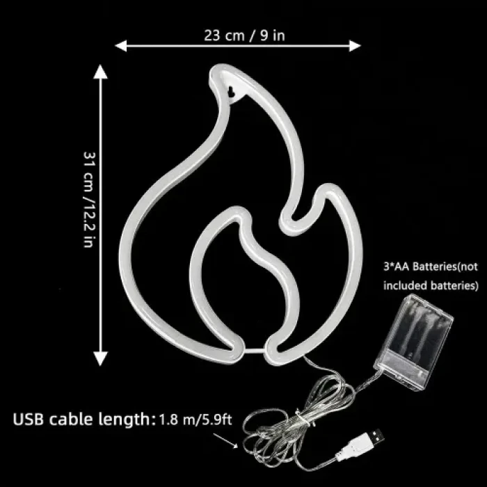 ieg™ Duvara Asmalı Neon Alev Işık
