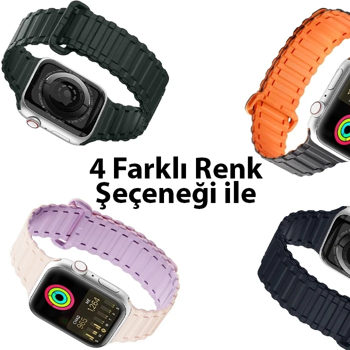 ieg™ Dux Ducis Apple Watch 38/40/41mm İçin Manyetik Armor Silikon Kordon Kayış