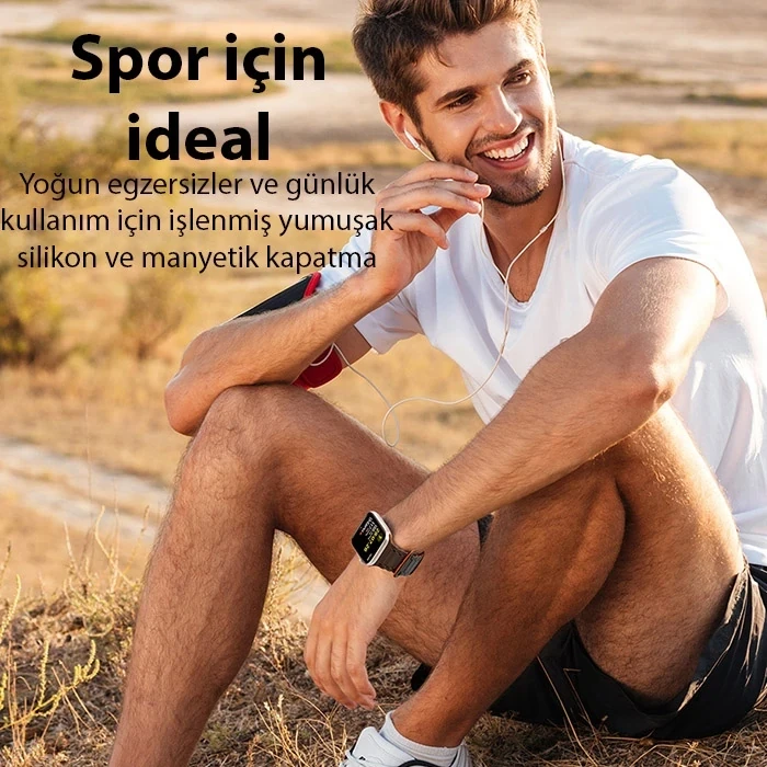 ieg™ Dux Ducis Apple Watch 42/44/45mm İçin Manyetik Armor Silikon Kordon Kayış