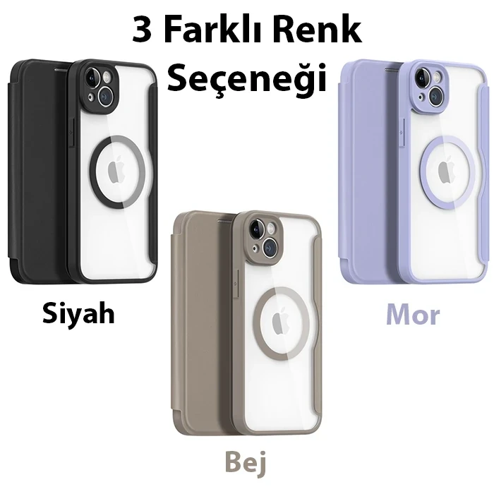 ieg™ Dux Ducis İphone 14 Plus 6.7 Kılıf Skin X Pro Series Magsafe Kapaklı Kılıf Folio Case