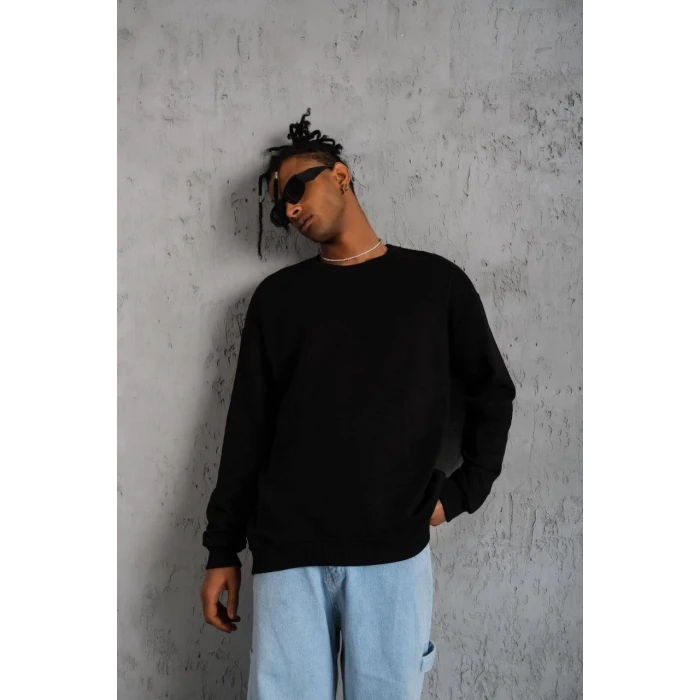 ieg™      Düz Bisiklet Yaka Sweat - Siyah -