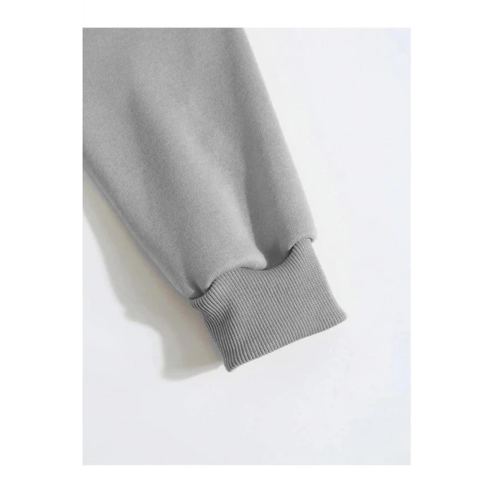 ieg™      Düz Kapüşonlu Sweat - Boyalı Gri -