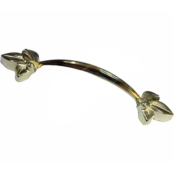 ieg™ Eco Lounge Dekoratif Zamak Yaprak Kulp - 96mm, Sarı, 1 Adet