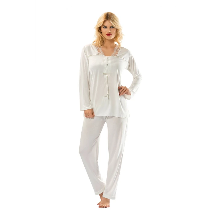 ieg™ Ekru Penye Pijama Takımı - 1556