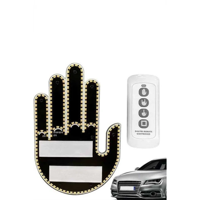 ieg™ El Orta Parmak Led Kumandalı Araç İçi Reflektör Arka Cam El Simgesi