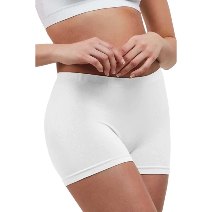 ieg™ Elite Life Dikişsiz Kadın Boxer Beyaz Şort 830