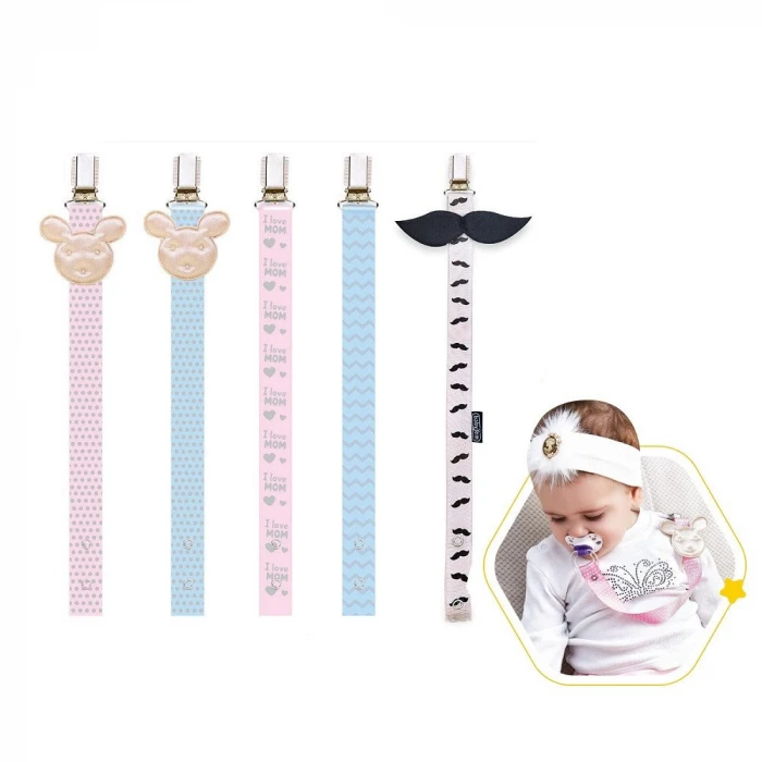 ieg™  Emzik Tutacağı Desenli 427 Mavi Ayıcık