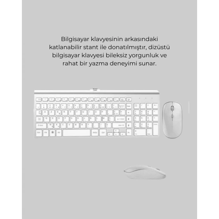 ieg™ Ergonomik Kablosuz Klavye Mouse Takımı - Tam Boy, Sessiz ve Güvenilir