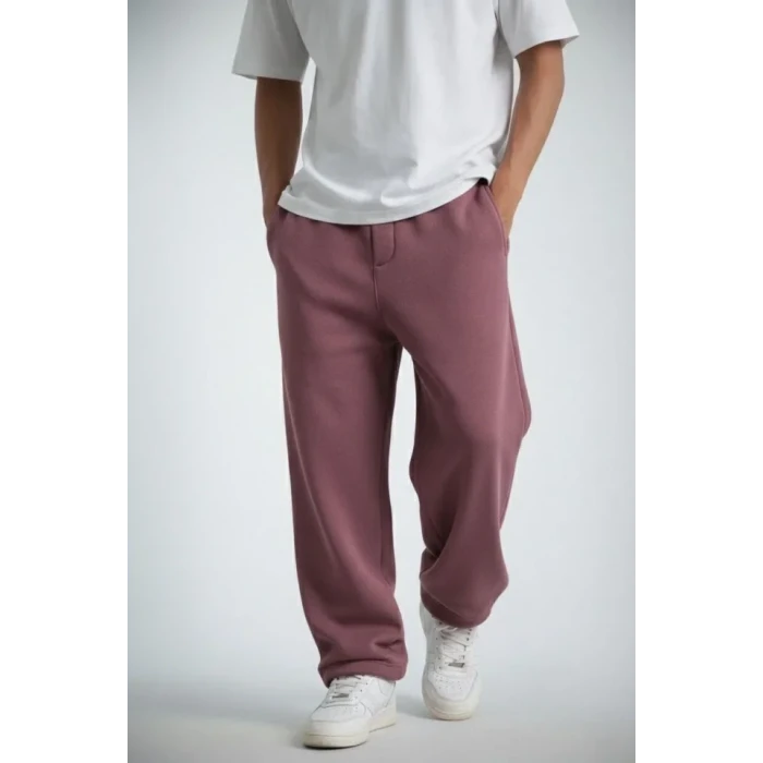 ieg™ Erkek Baggy Alt Eşofman - Gül Kurusu