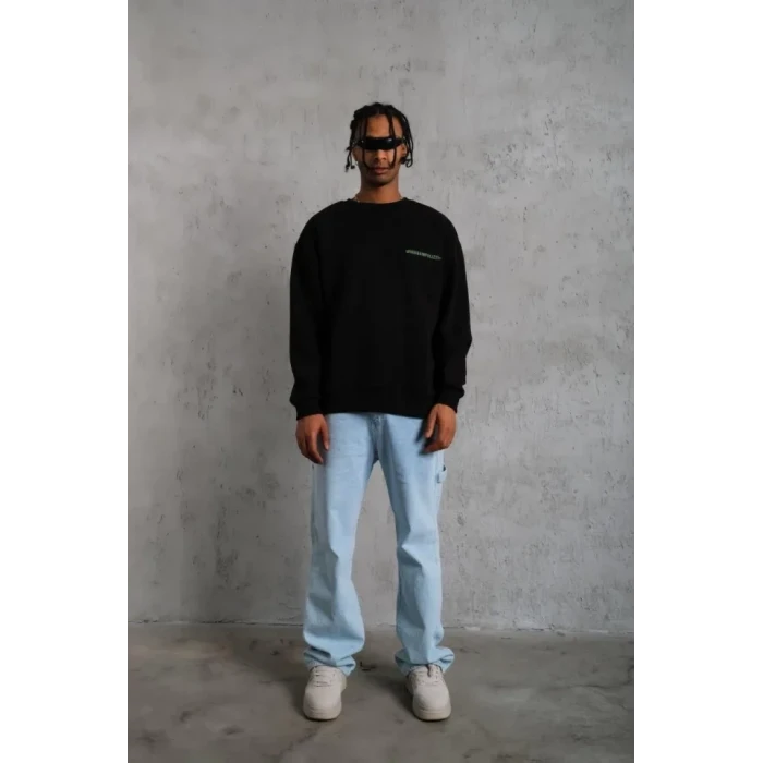 ieg™ Erkek Baskılı Sweat - Siyah