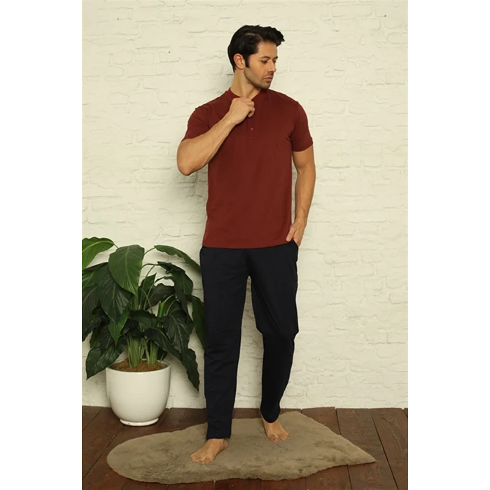 ieg ™ Erkek Bordo 3lü Pijama Takım Bordo
