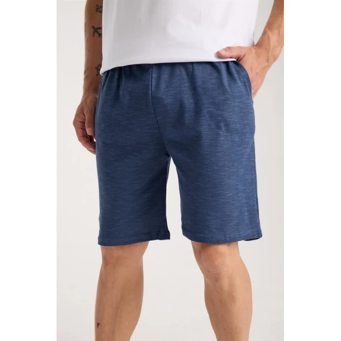 ieg ™ Erkek Cepli Pamuk Penye Şort Lacivert