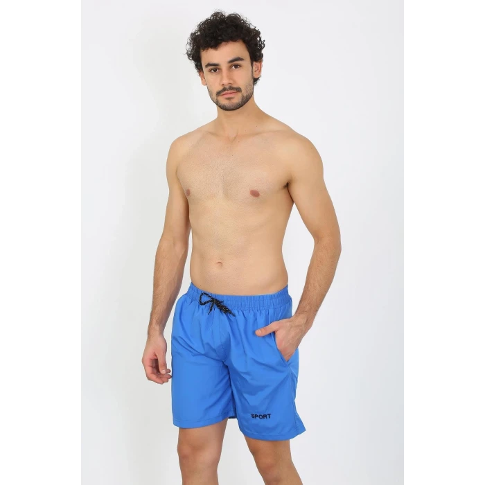 ieg ™ Erkek Fermuar Cepli Deniz Şortu Saks